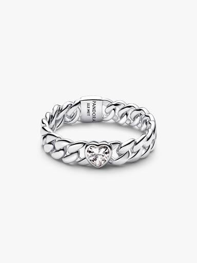 Anillo Cadena Cubana Corazón