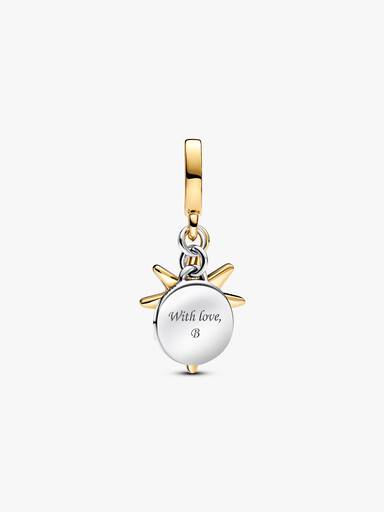 Charm Colgante Grabable Estrella Polar con diamante sintético creado en laboratorio