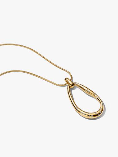 Collar Forma Orgánica Gemas Engastadas Grande