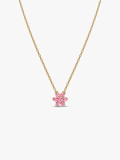 Collar con Colgante Flor Rosa Brillante
