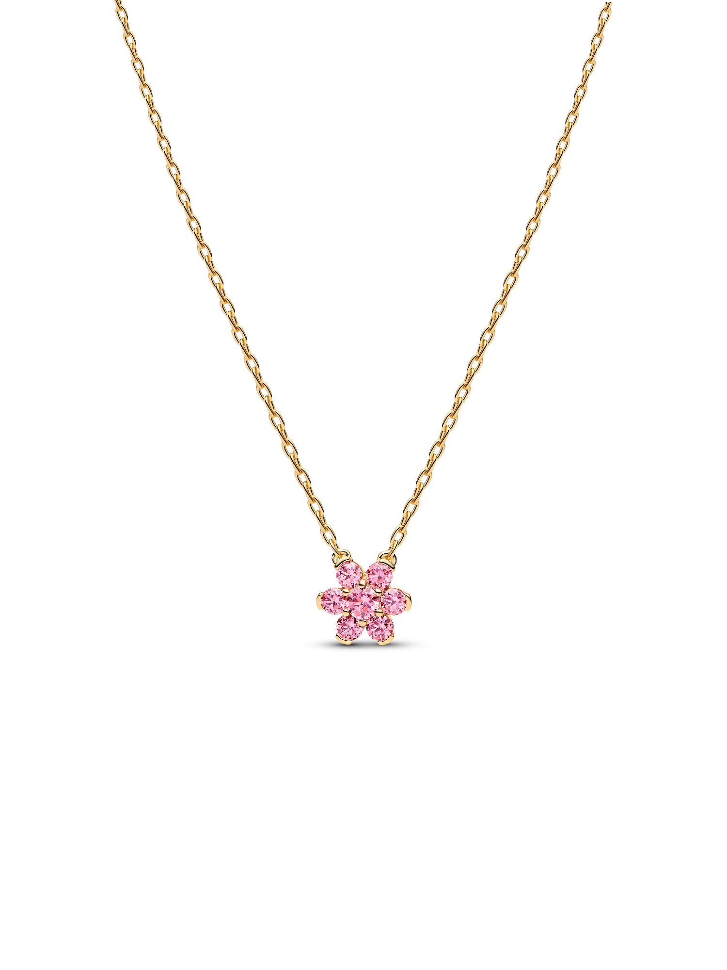Collar con Colgante Flor Rosa Brillante