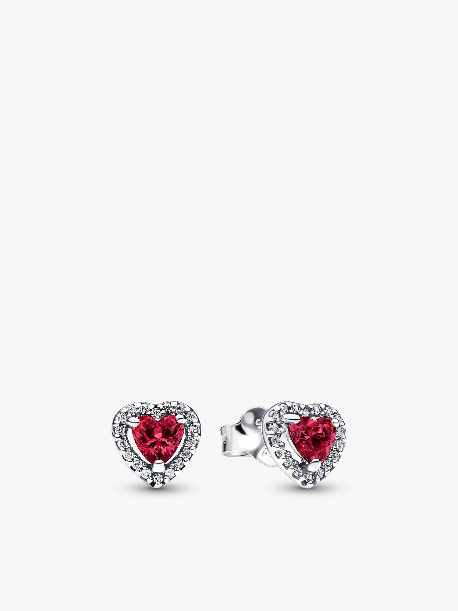 Pendientes de Botón Corazón Elevado Rojo