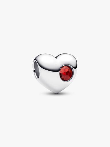 Charm Grabable Corazón Gema Roja