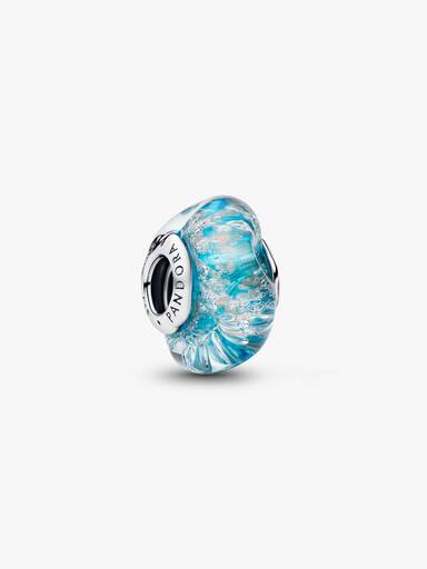 Charm Cristal de Murano Turquesa y Brillante