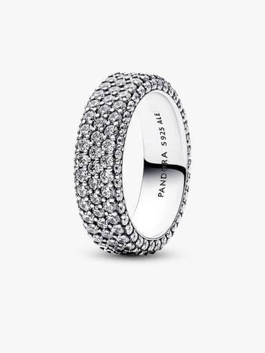 Anillo Triple Fila de Pavé Grabable