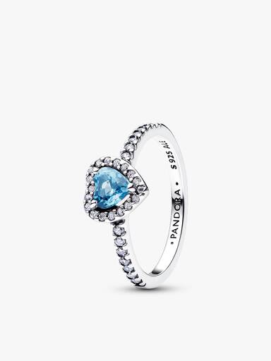 Conjunto de Regalo Anillos Corazón Elevado Azul y Lila