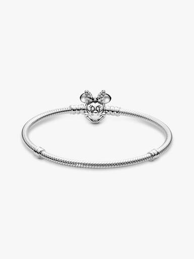 Pulsera Moments en plata de ley Retrato de Minnie Brillante