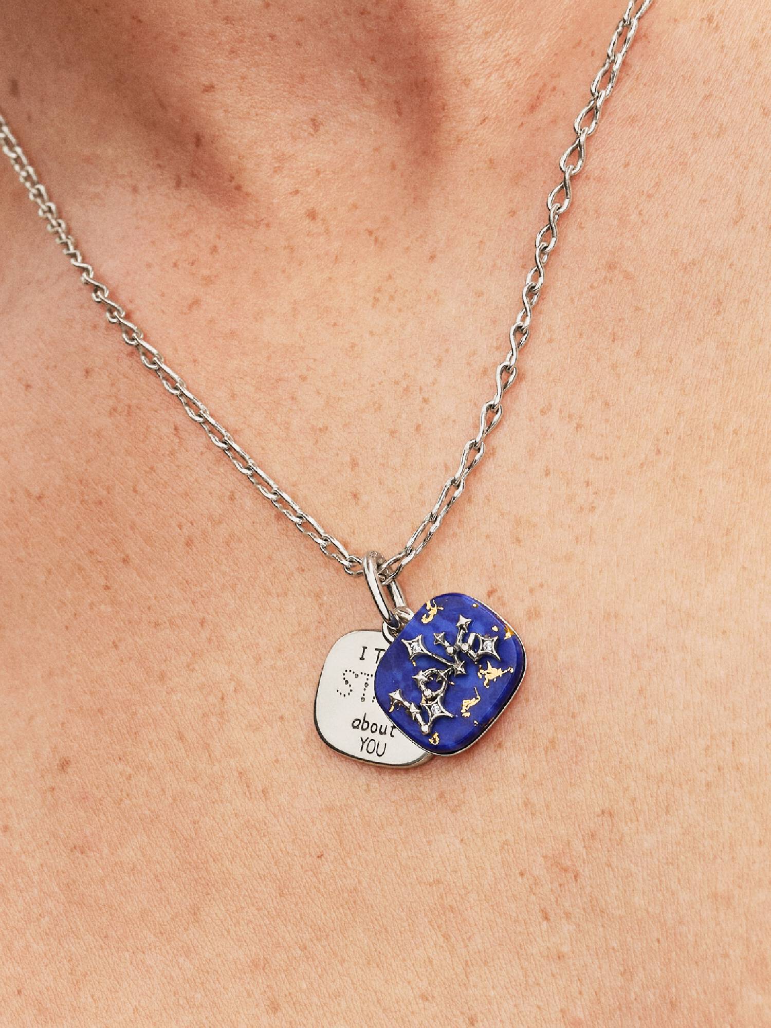 Charm Colgante Doble Constelación Amor Azul Celestial