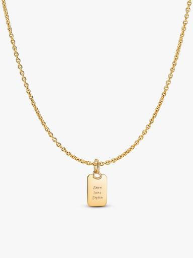 Conjunto de Regalo Collar y Colgante Rectangular Grabable