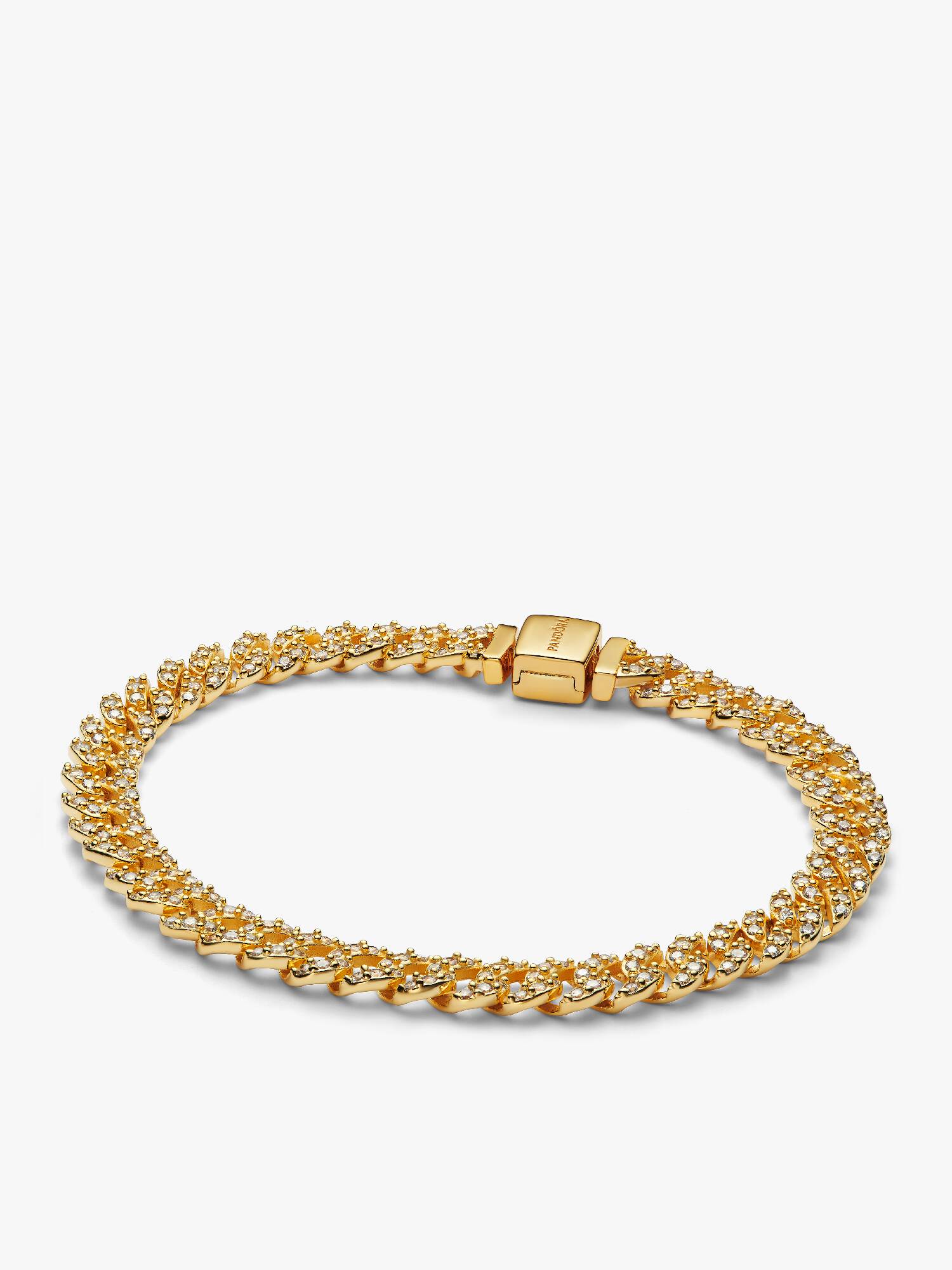 Pulsera Cadena Cubana en Pavé