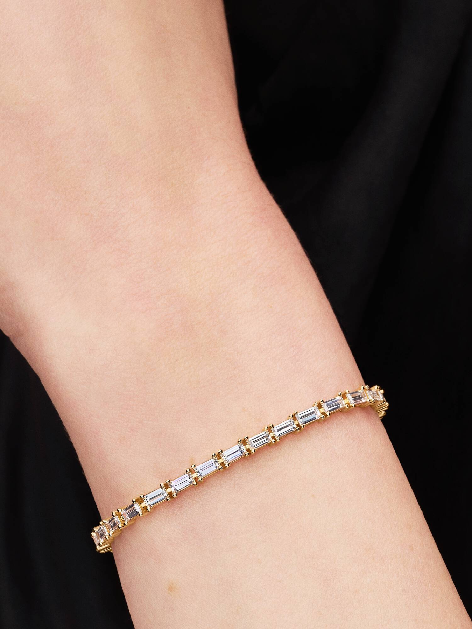 Pulsera de Tenis Baguette Brillante