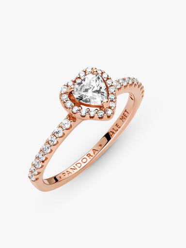 Anillo Corazón Brillante Elevado