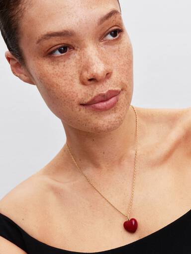 Charm Colgante Corazón Volumen Rojo