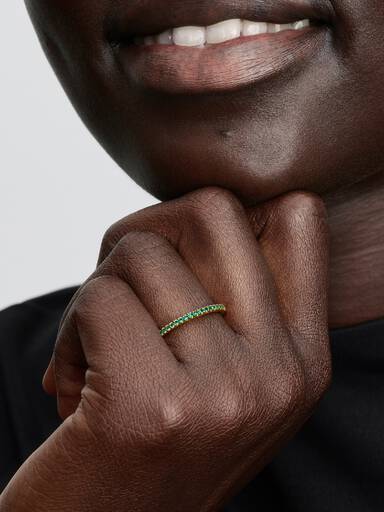 Anillo Banda Verde Brillante