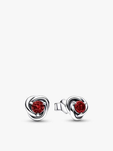 January Birthstone Eternity Circle O Pendant and Earrings Set
