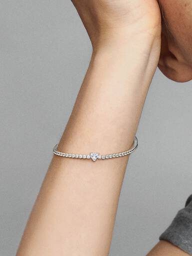 Pulsera de Tenis Corazón Brillante
