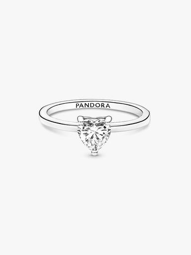 Anillo Solitario Corazón Brillante