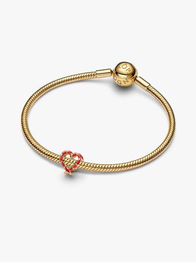 Charm Bastón de Caramelo Corazón en Filigrana