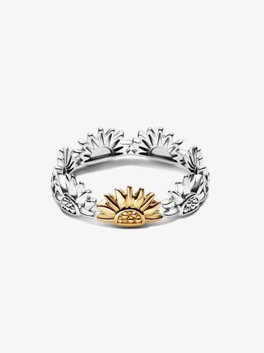 Anillo Girasol en Dos Tonos