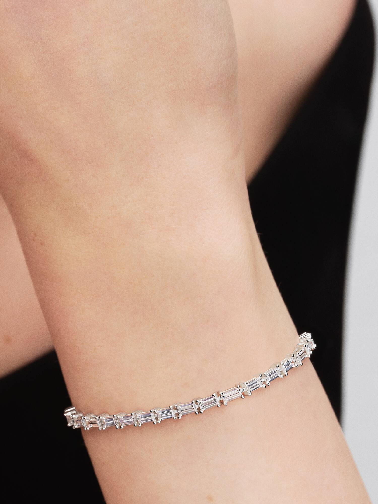 Pulsera de Tenis Baguette Brillante