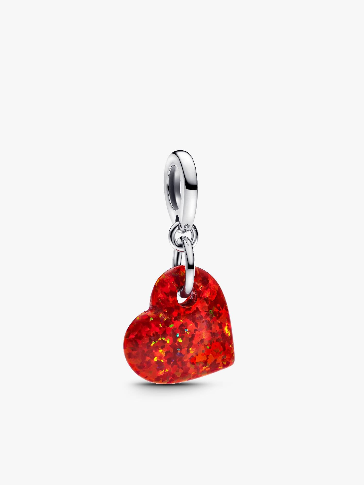 Charm Colgante Corazón Rojo Opalescente