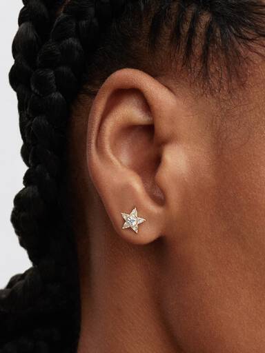 Pendientes de Botón Estrella Brillante