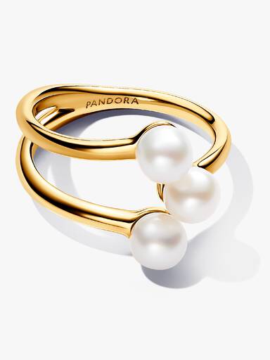 Anillo Abierto Perla Cultivada de Agua Dulce Tratada