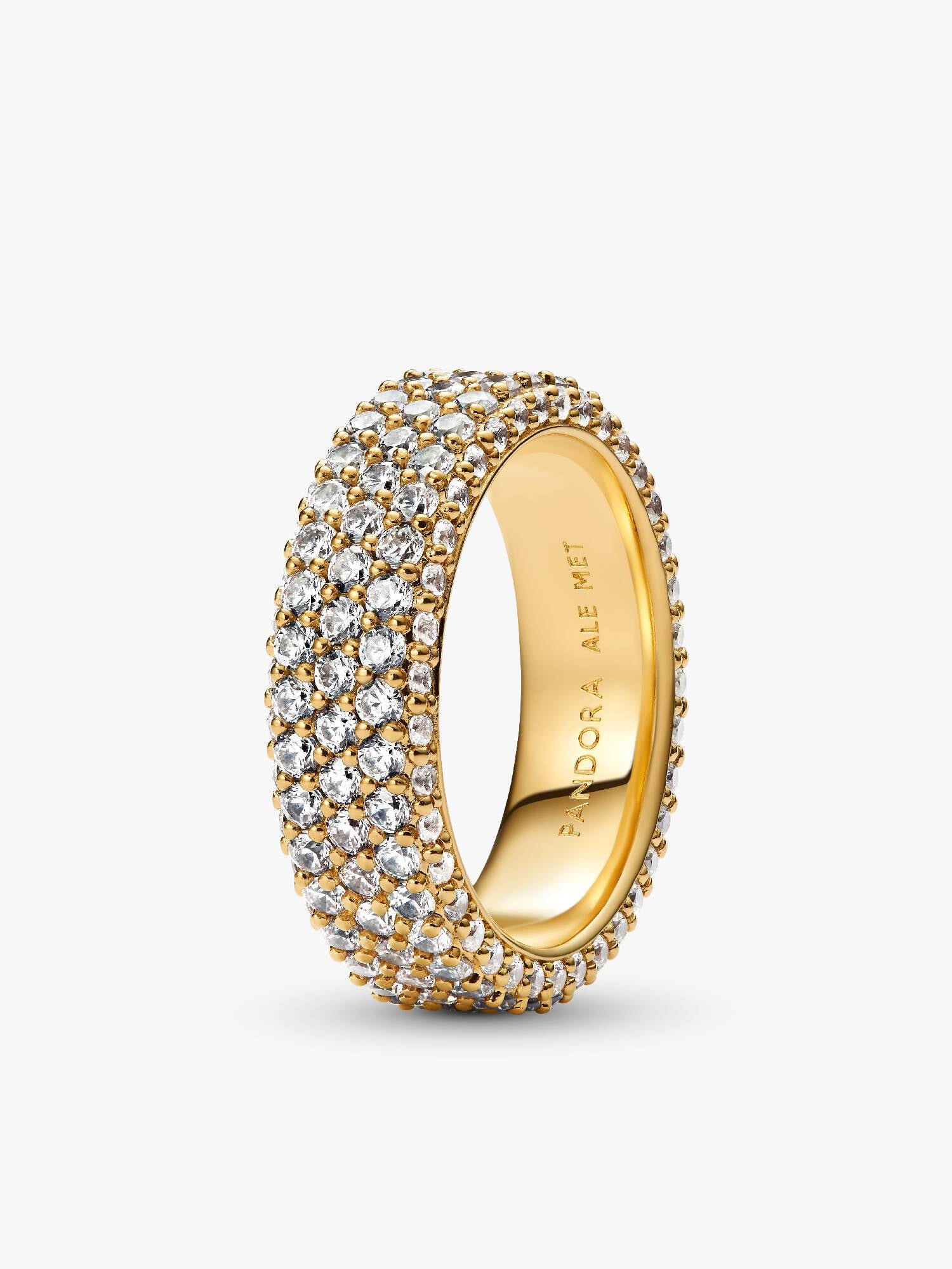 Anillo Fila Triple en Pavé Grabable