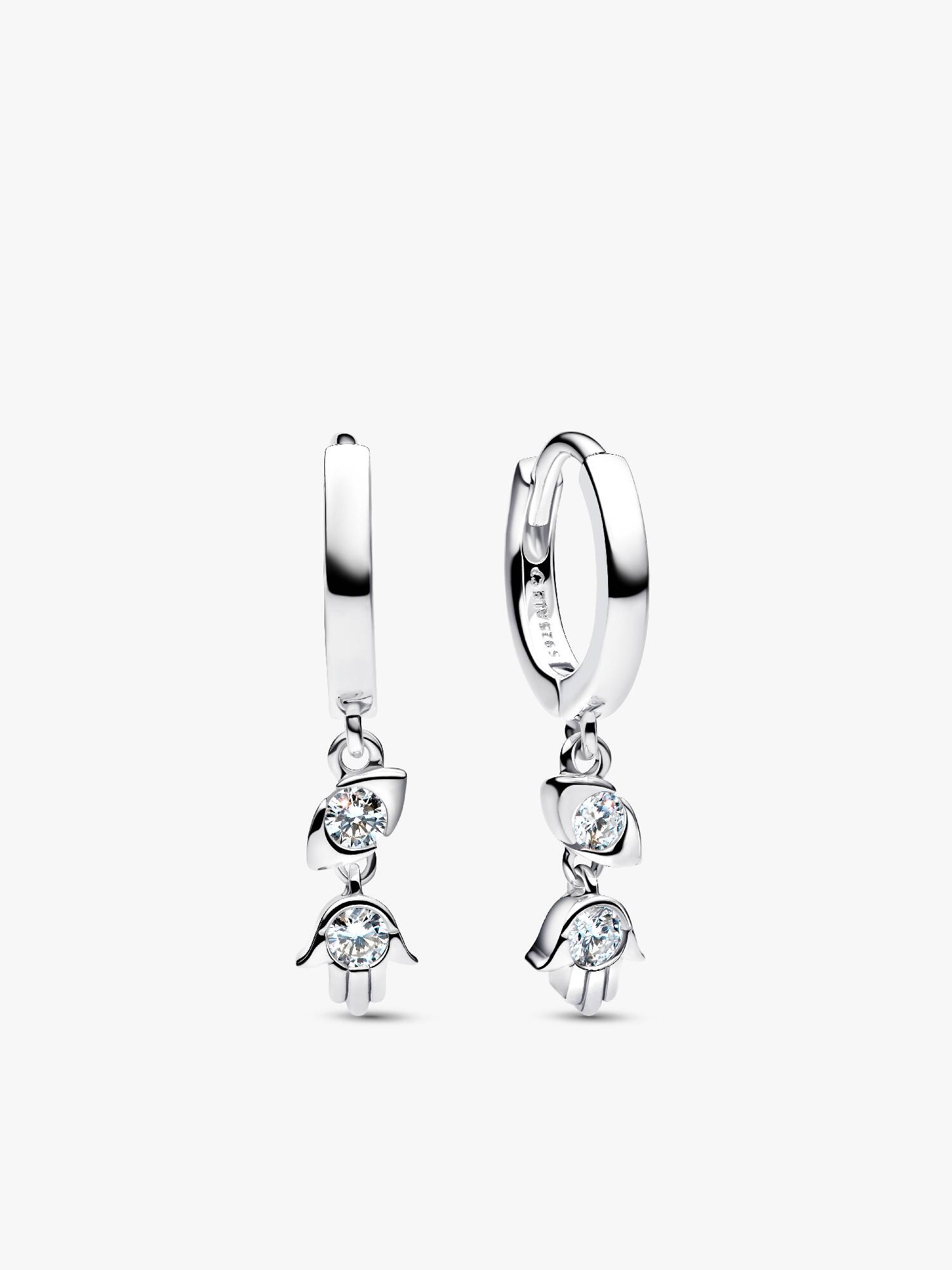 Talisman sterling silver hoop earrings with 0.20 ct TW G-I VS+ round brilliant very good cut lab-grown diamonds