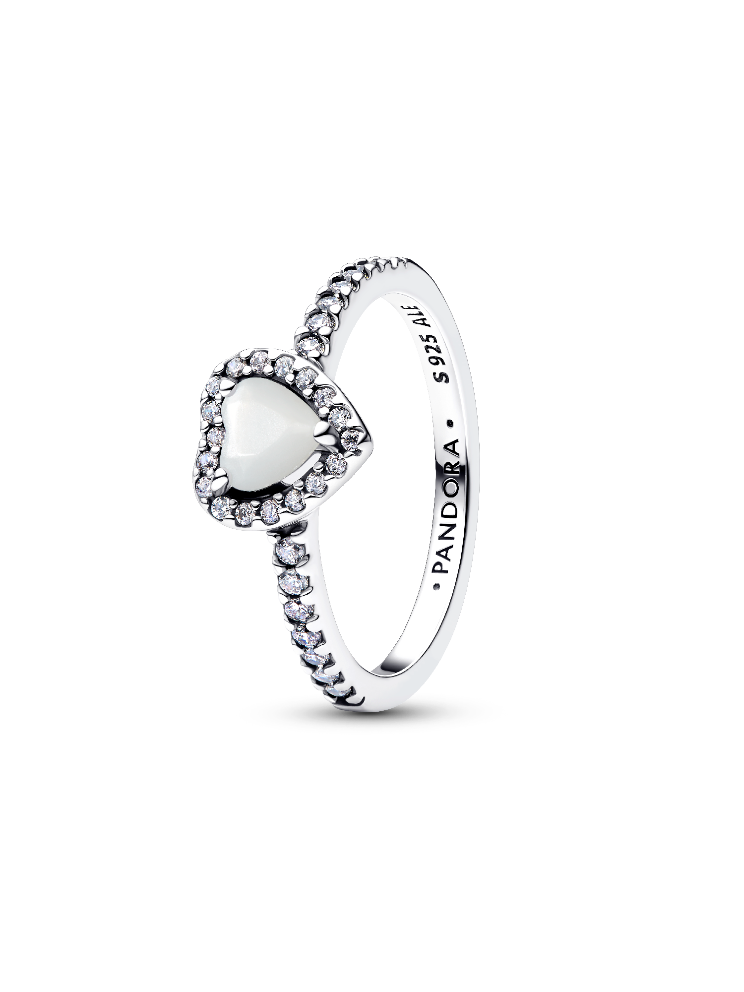 Anillo Corazón Elevado Blanco