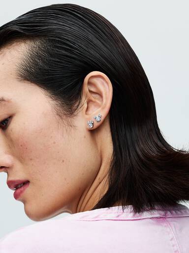 Pendientes de Botón Mickey y Minnie Mouse Brillantes de Disney