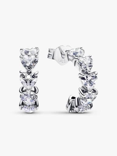 Pendientes de Aro Corazones Brillantes