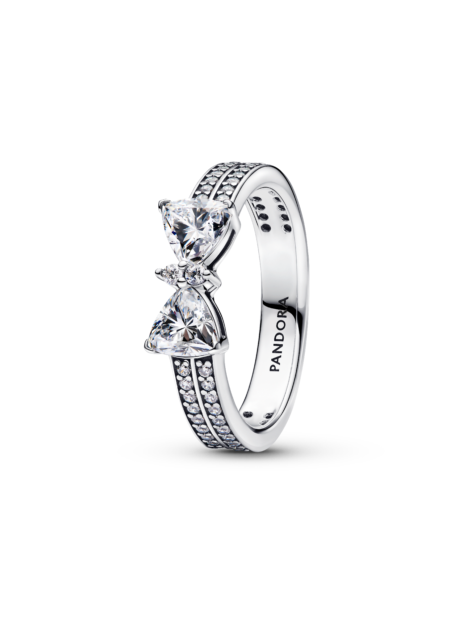 Anillo Doble Banda Lazo Brillante