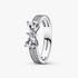 Anillo Doble Banda Lazo Brillante Anillo Doble Banda Lazo Brillante