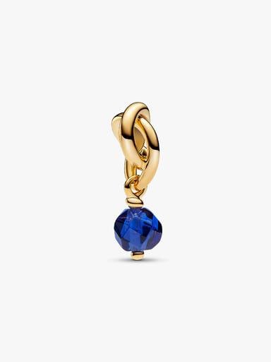 Charm Colgante Círculo Eternity Azul Facetado