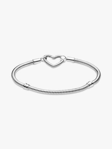 Pulsera Cadena de Serpiente con Cierre de Corazón