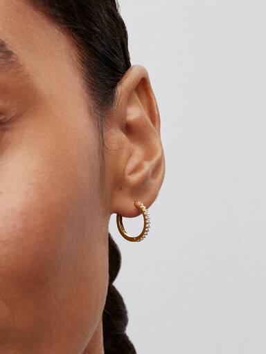 Pendientes de aro Mini Brillantes