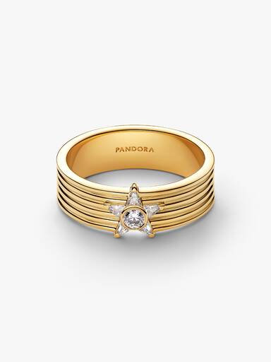 Anillo Banda Ancha Estrella Fugaz Brillante