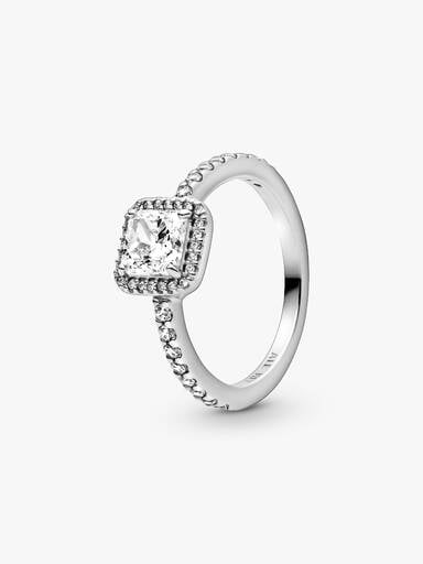 Anillo Cuadrado Halo con Brillo