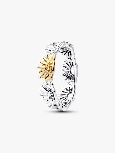 Anillo Girasol en Dos Tonos