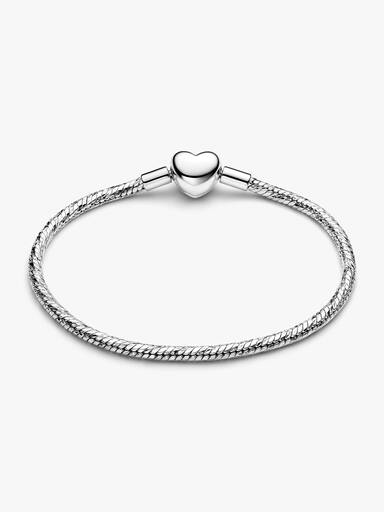 Pulsera de Cadena de Serpiente con Cierre Corazón Facetado Grabable