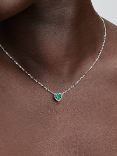 Collar Corazón Elevado Verde