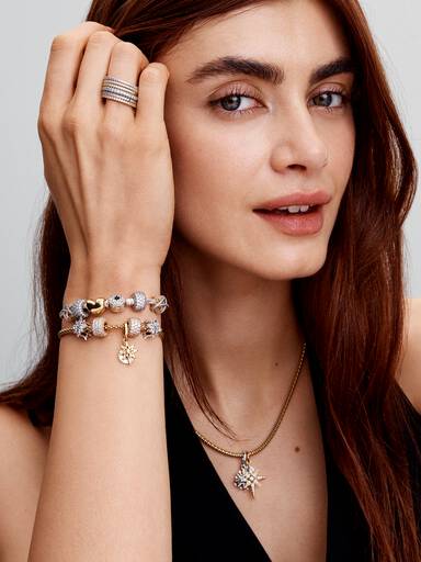 Pulsera Pandora Moments Cadena de Serpiente con Cierre de Estrella Polar