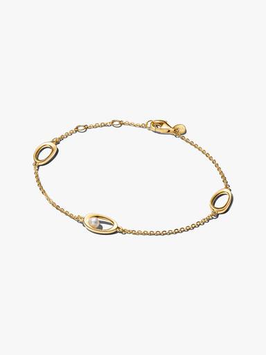Pulsera Ovalada Forma Orgánica en Pavé y Perla Cultivada de Agua Dulce Tratada