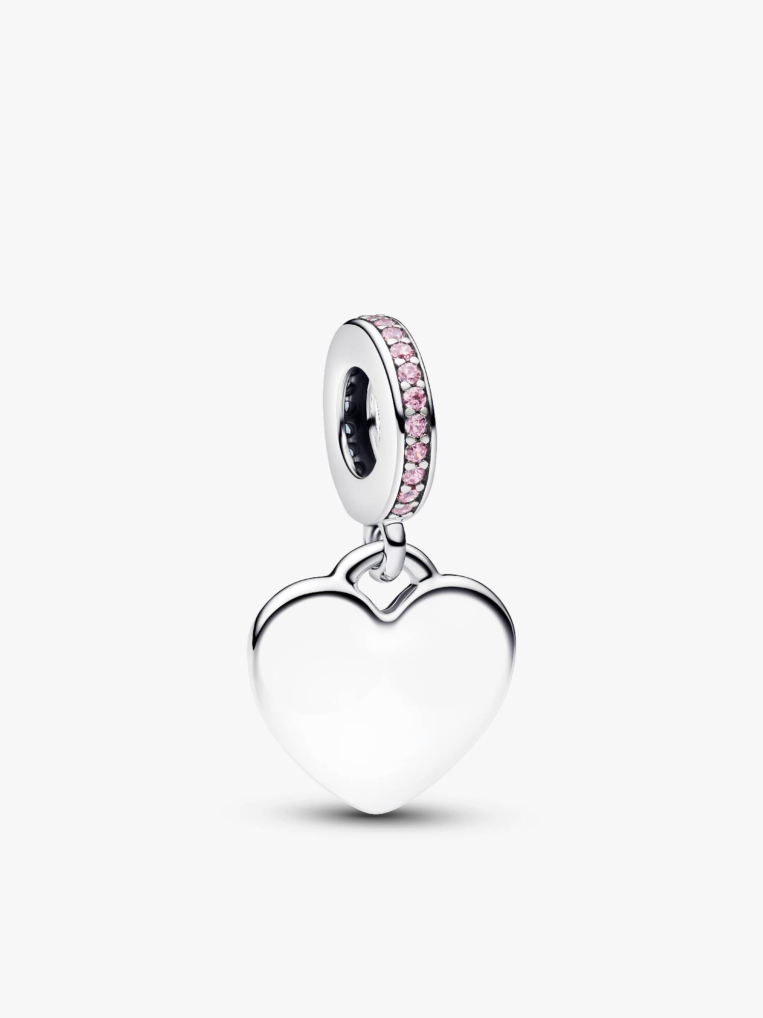 Charm Colgante Corazón Grabable Rosa