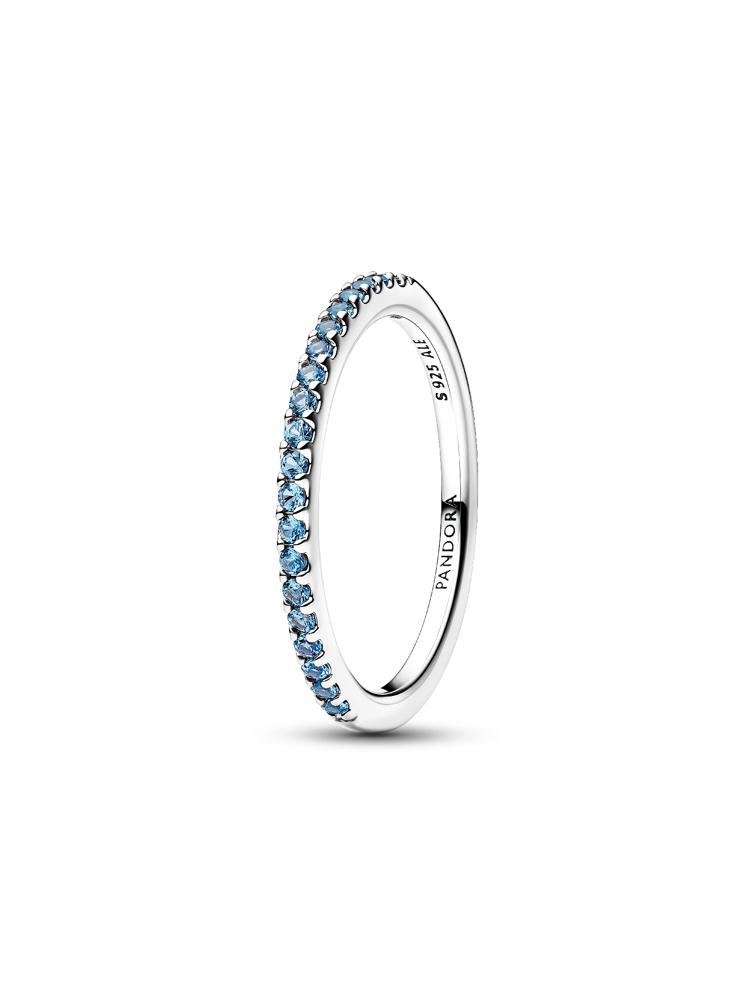 Anillo Banda Brillante Aguamarina