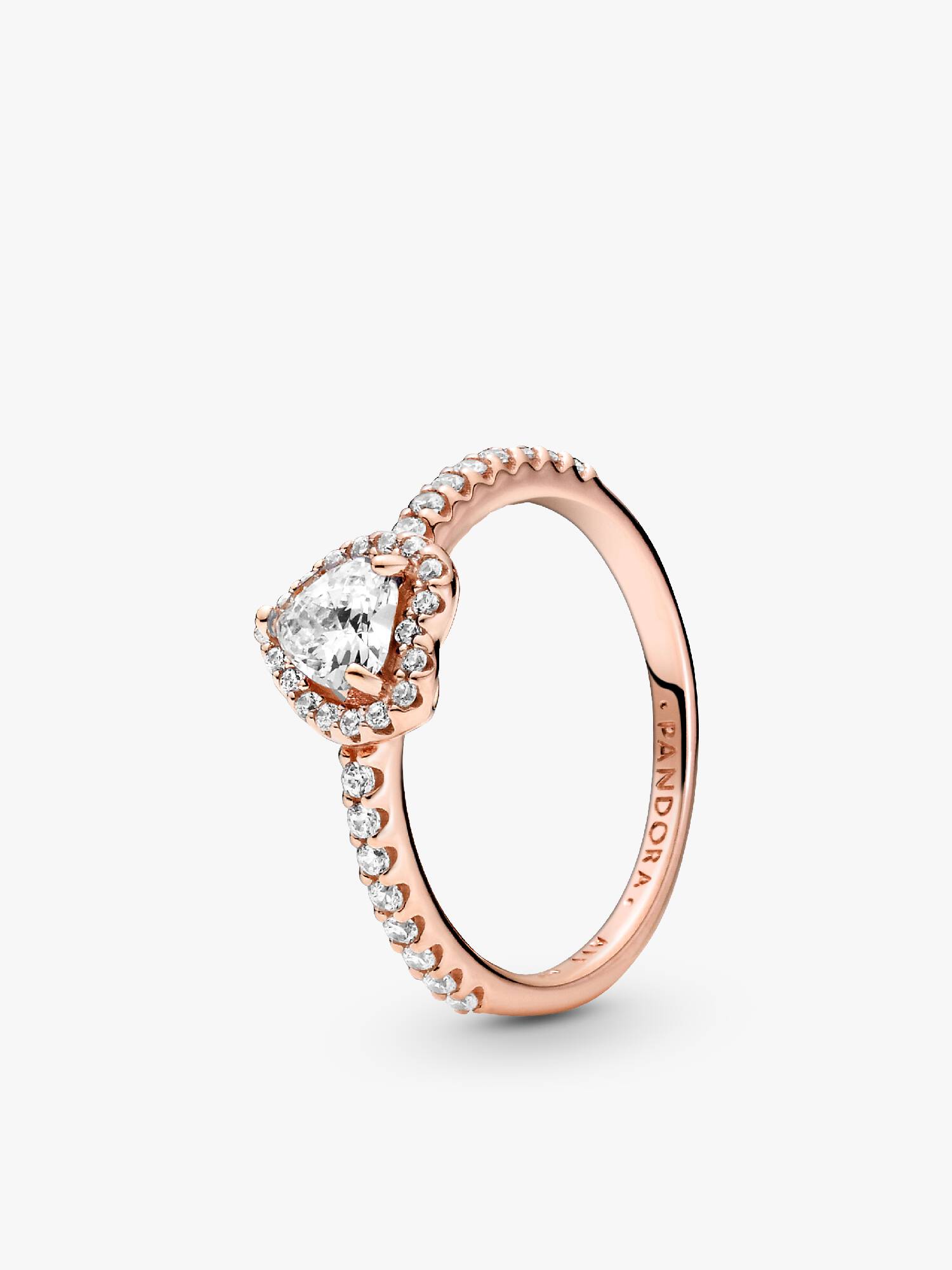 Anillo Corazón Brillante Elevado