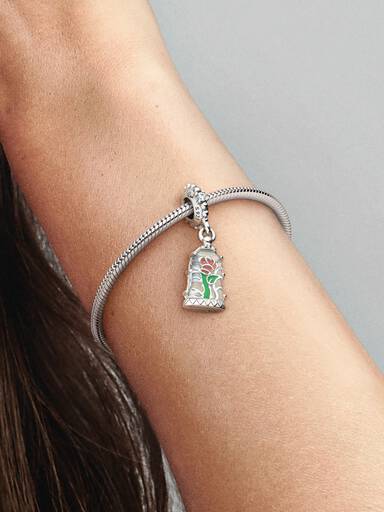 Charm Colgante Rosa Encantada de La Bella y la Bestia de Disney