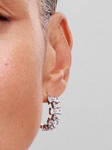Pendientes de Aro Fila Lazos Brillantes