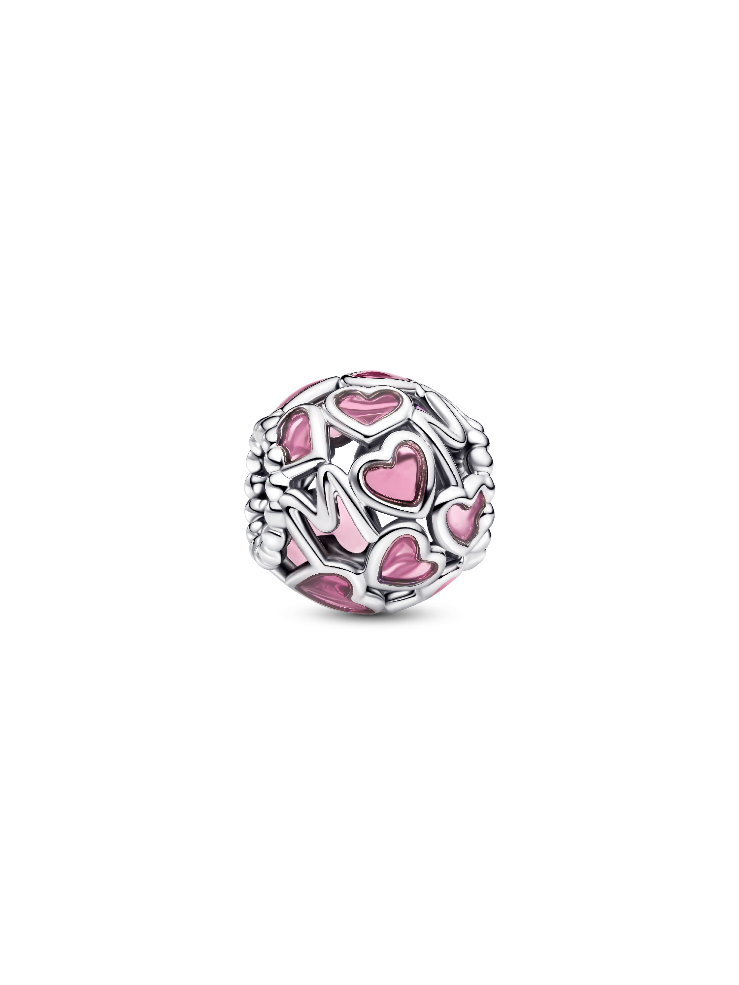 Charm Mamá y Corazones en Filigrana Rosa